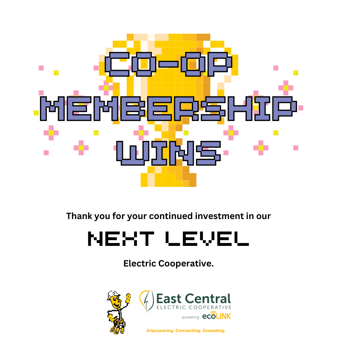 An image which says Co-op Membership Wins and thanks the reader for being part of our next level cooperative.