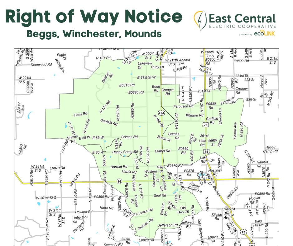 Map of tree trimming efforts