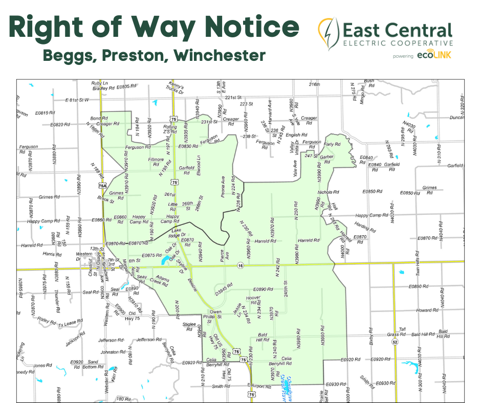 Map of tree trimming efforts