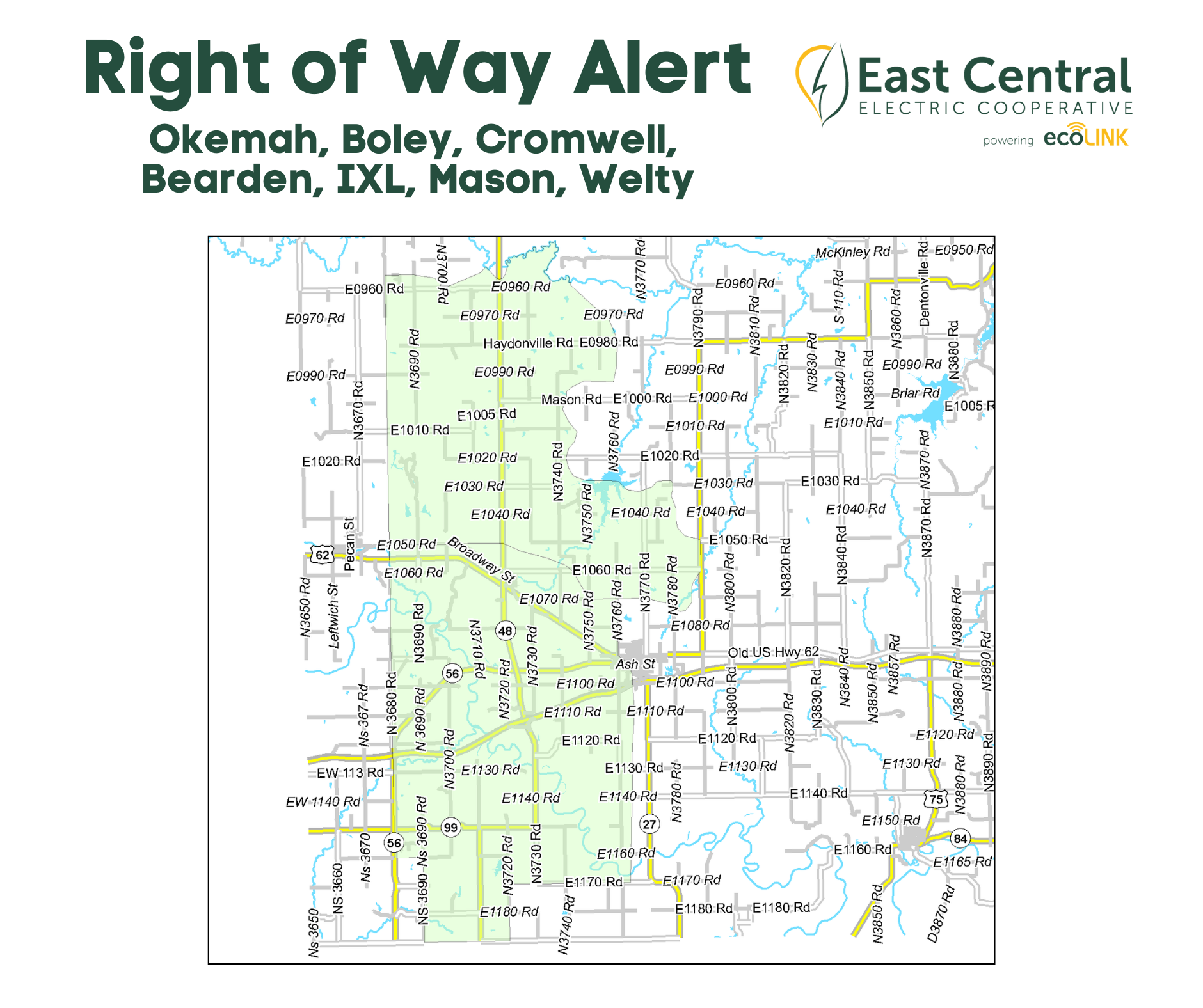 Map of tree trimming efforts