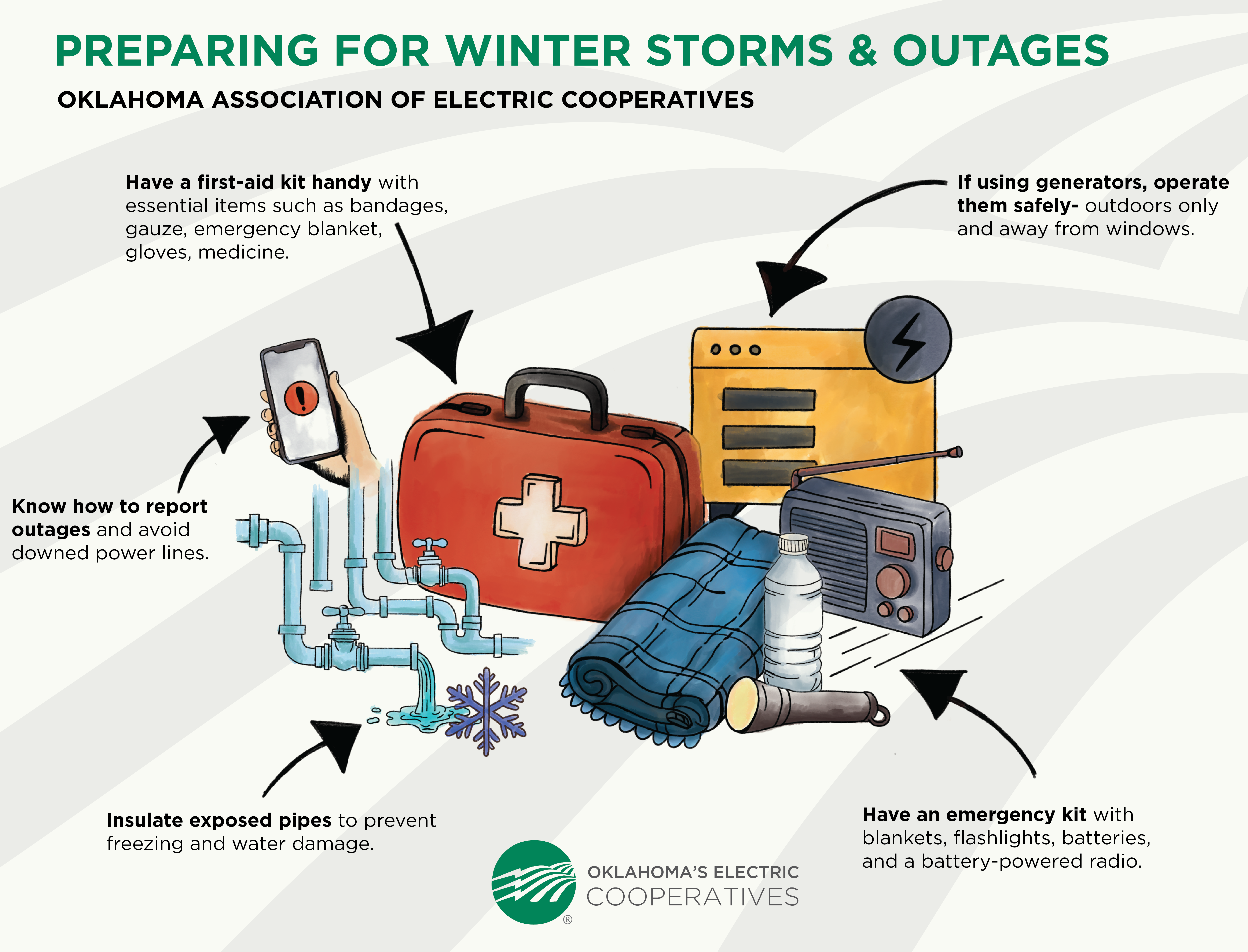 Winter storm preparedness tips.