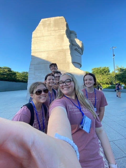 Selfie at the statue of Martin Luther King Jr.