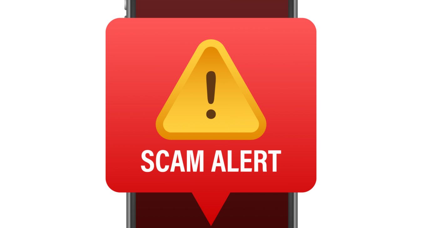 Phone with Scam Alert Notification